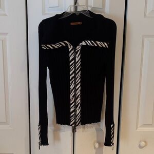 Belldini Black Ribbed Knit Cardigan